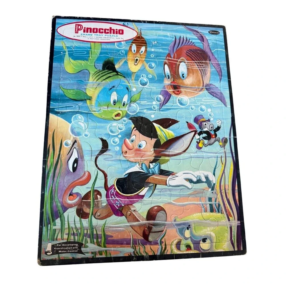 Vintage lot of frame-tray puzzles Disney‎ and cat